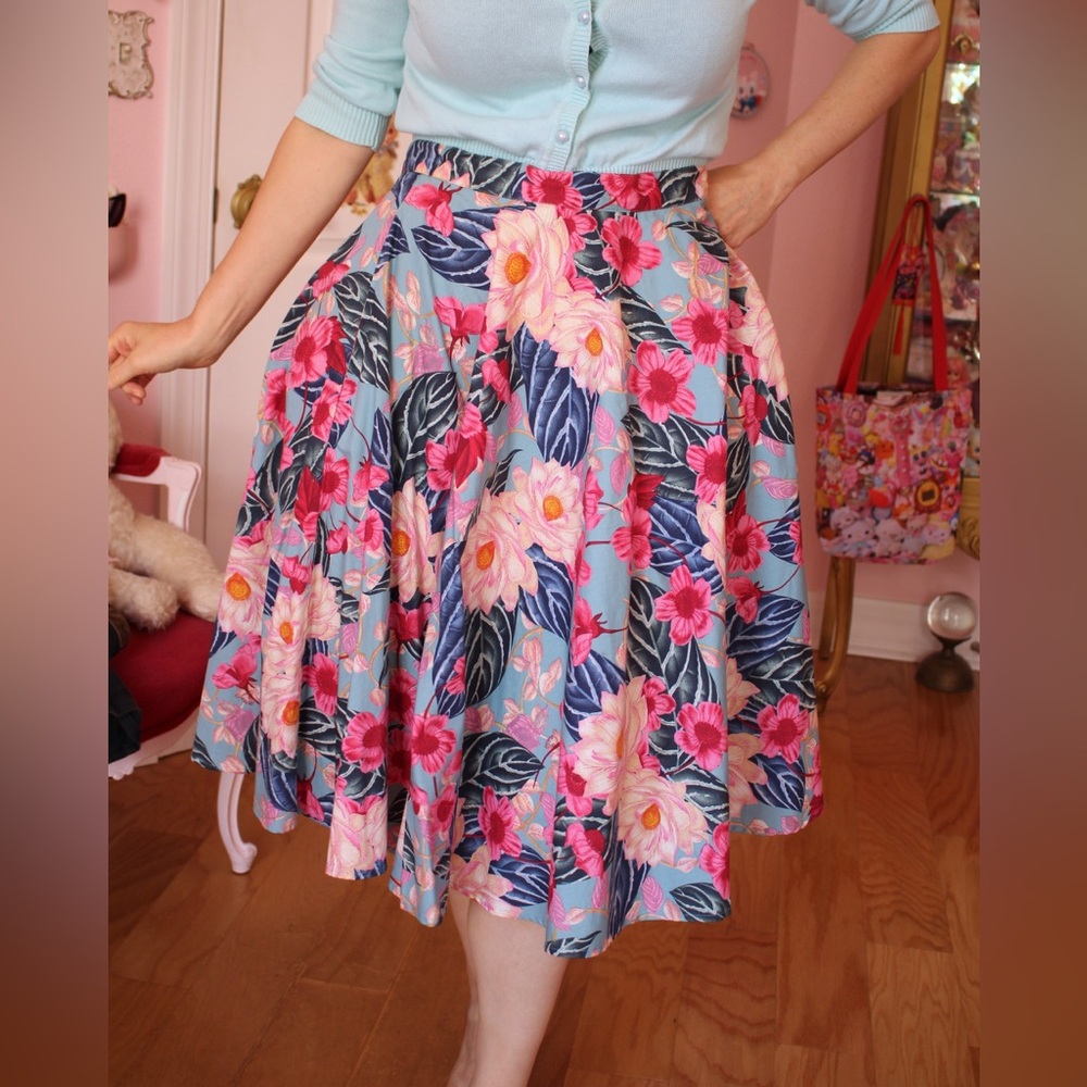 Hell Bunny floral tropical skirt XL